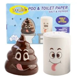 Mdi Poop & Toilet Paper Salt & Pepper Shaker Set