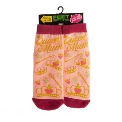 Mdi Gifts For Sisters Glittery Queen Mum Off Duty Non-Slip Socks