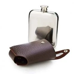 Little Global Travel Gifts Stainless Steel Flask With Travelling Pouch