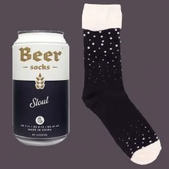 IsAlbi Men's Stout Beer Socks In A Can