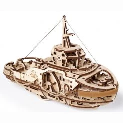 Ugears Mechanical Tugboat Model Kit Man Cave Gifts
