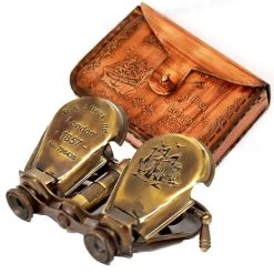 Vintage Nautical Vintage Opera Style Binoculars With Leather Case