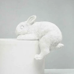 White Shelf Bunny Decor | White Moose