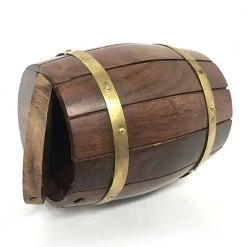 Vintage Nautical Wooden Wine Barrel Money Box - 2 Sizes!
