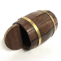 Vintage Nautical Wooden Wine Barrel Money Box - 2 Sizes!