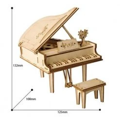 BubblesUp Grand Piano Wooden Model Kit
