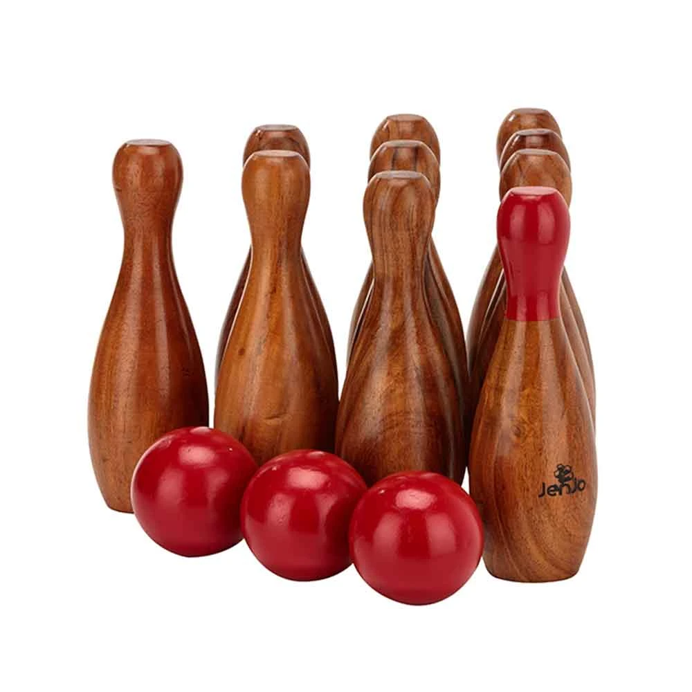 Jenjo BBQ Gifts Wooden Bowling Skittles Game 3 Jenjo BBQ Gifts Wooden Bowling Skittles Game