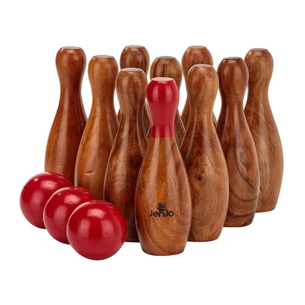 Jenjo BBQ Gifts Wooden Bowling Skittles Game 1 Jenjo BBQ Gifts Wooden Bowling Skittles Game