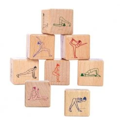 IsAlbi Sports And Outdoors Wooden Yoga Dice Set 9 IsAlbi Sports And Outdoors Wooden Yoga Dice Set