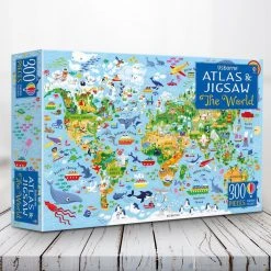 Brumby Sunstate Science STEM Toys The World: Atlas Map & 300pc Jigsaw Puzzle