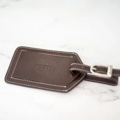 Yellow Octopus Personalised Personalised Brown Leather Luggage Tag Travel Gifts