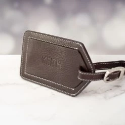 Yellow Octopus Personalised Personalised Brown Leather Luggage Tag Travel Gifts