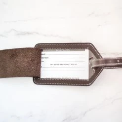 Yellow Octopus Personalised Personalised Brown Leather Luggage Tag Travel Gifts