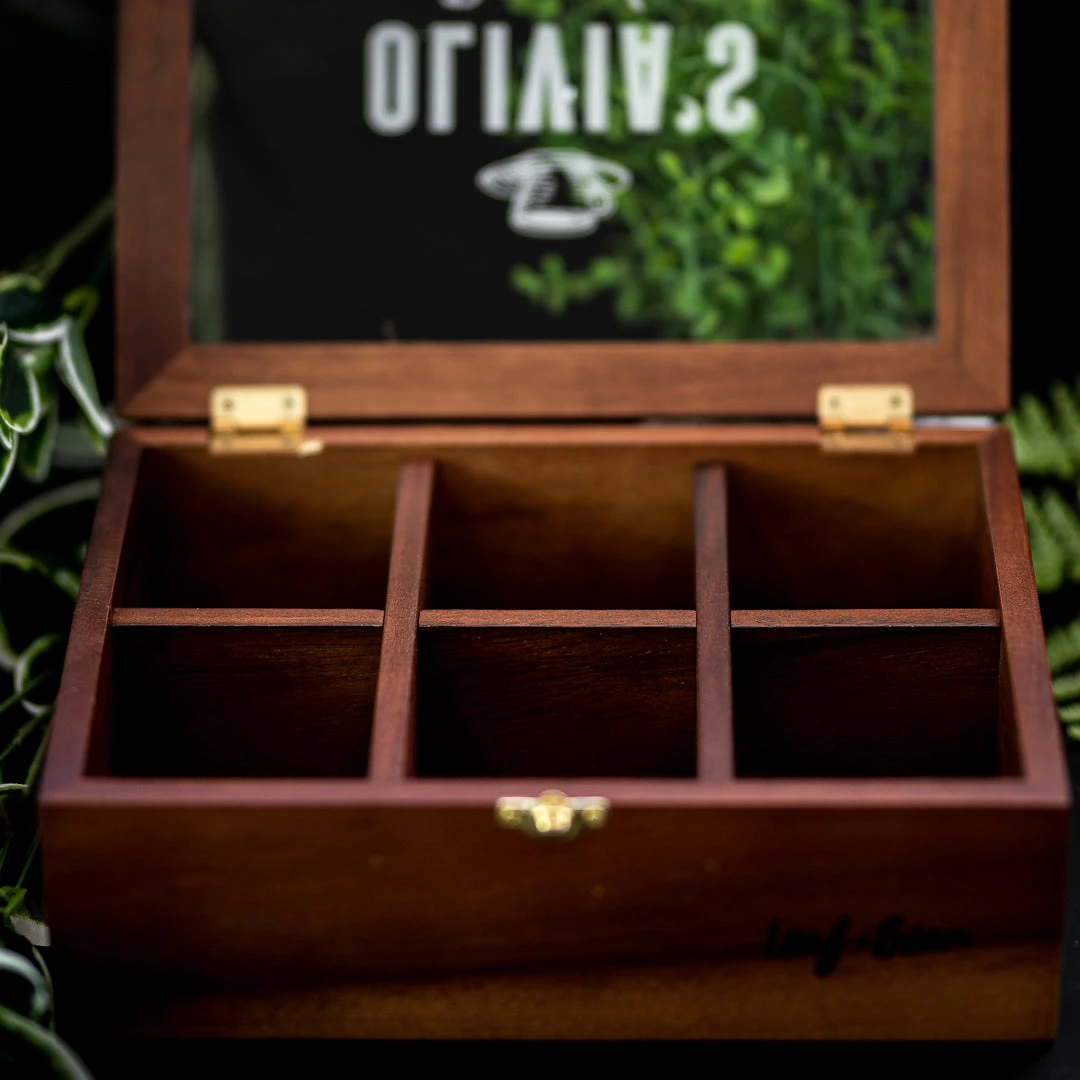 Yellow Octopus Personalised Personalised Acacia Tea Box With Window - Proper-tea 4 Yellow Octopus Personalised Personalised Acacia Tea Box With Window - Proper-tea