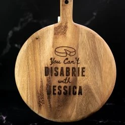 Yellow Octopus Personalised Personalised Round Paddle Serving Board - Funny Brie Quote