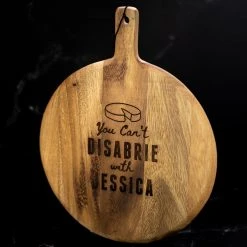 Yellow Octopus Personalised Personalised Round Paddle Serving Board - Funny Brie Quote