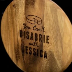 Yellow Octopus Personalised Personalised Round Paddle Serving Board - Funny Brie Quote